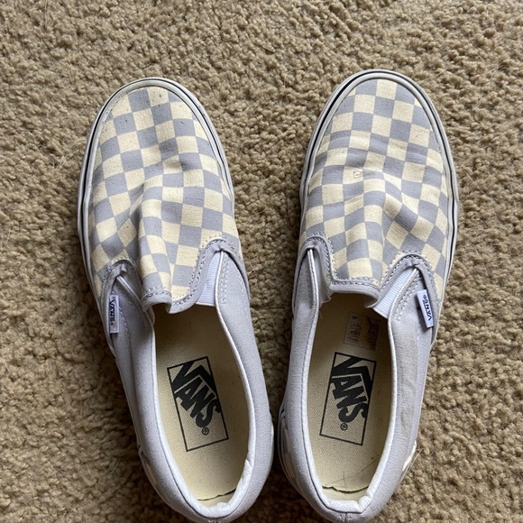 vans checkerboard gray dawn & true white